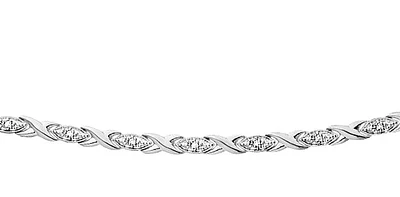 10K White Gold 0.10cttw Diamond Tennis Bracelet
