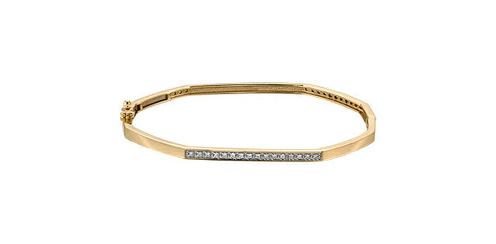 10K Yellow Gold 0.20 cttw Diamond Bangle