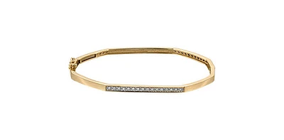 10K Yellow Gold 0.20 cttw Diamond Bangle