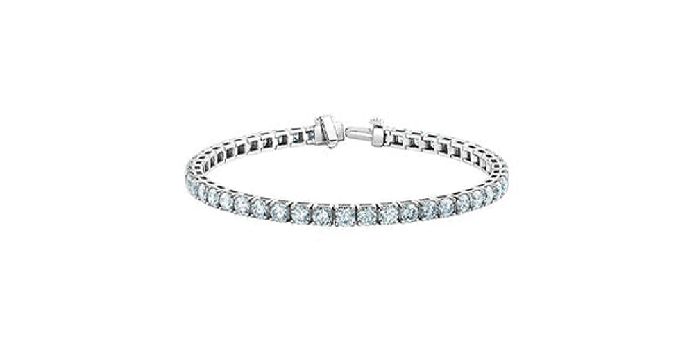 14K Lab Grown 15.00cttw Round Brilliant Cut Diamond Tennis Bracelet - Gold