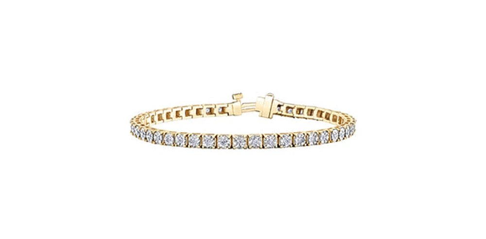 10K Yellow and White Gold 2.00cttw Diamond Tennis Bracelet