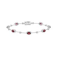 14K White Gold Ruby & Diamond Bracelet
