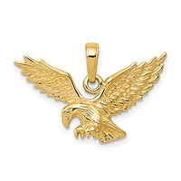 14K Yellow Gold Polished Eagle Landing Charm - 26mm x 22mm