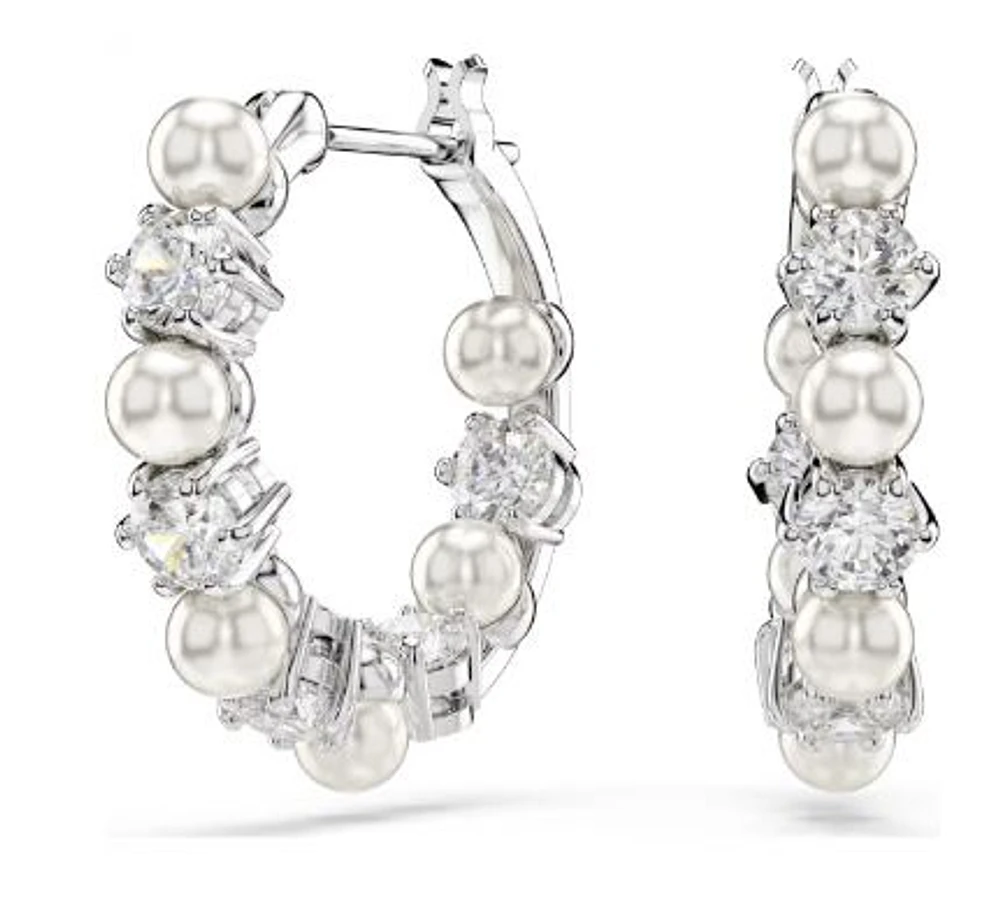 Swarovski Matrix Pearl Hoop Earrings - 5709256/5720885 (SS)
