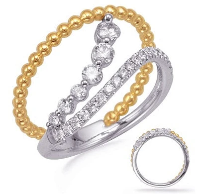 14K Yellow and White Gold cttw Diamond Ring