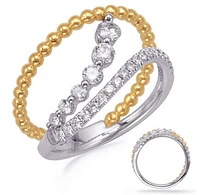 14K Yellow and White Gold cttw Diamond Ring