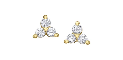 10K Yellow Gold 0.12 cttw Diamond Earrings