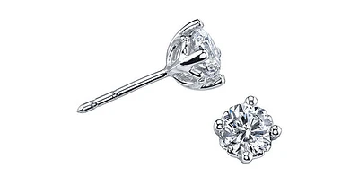 14K White Gold 0.40cttw Round Cut Canadian Diamond Stud Earrings