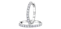 10K White Gold 3.00cttw Diamond Hoop Earrings