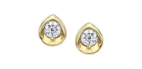 10K Yellow Gold 0.15 cttw Round Brilliant Cut Canadian Diamond Earrings