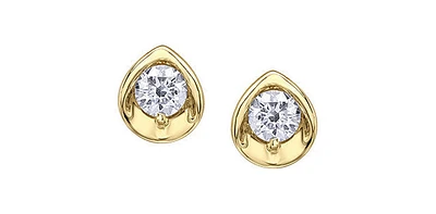 10K Gold 0.40cttw Round Brilliant Cut Canadian Diamond Earrings