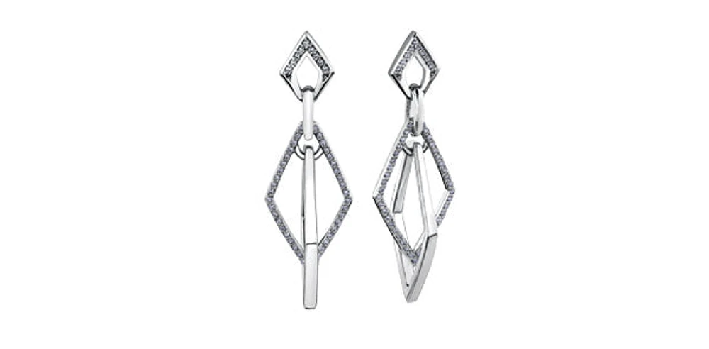 10K White Gold 0.25cttw Diamond Earrings
