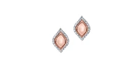 10K White & Rose Gold 0.13cttw Diamond Stud Earrings
