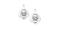 10K White Gold 0.04 cttw Diamond Pulse Earrings