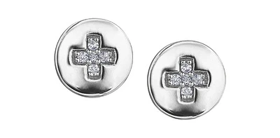 10K White Gold 0.05cttw Diamond Earrings