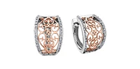 10K White and Rose Gold 0.33cttw Diamond Earrings