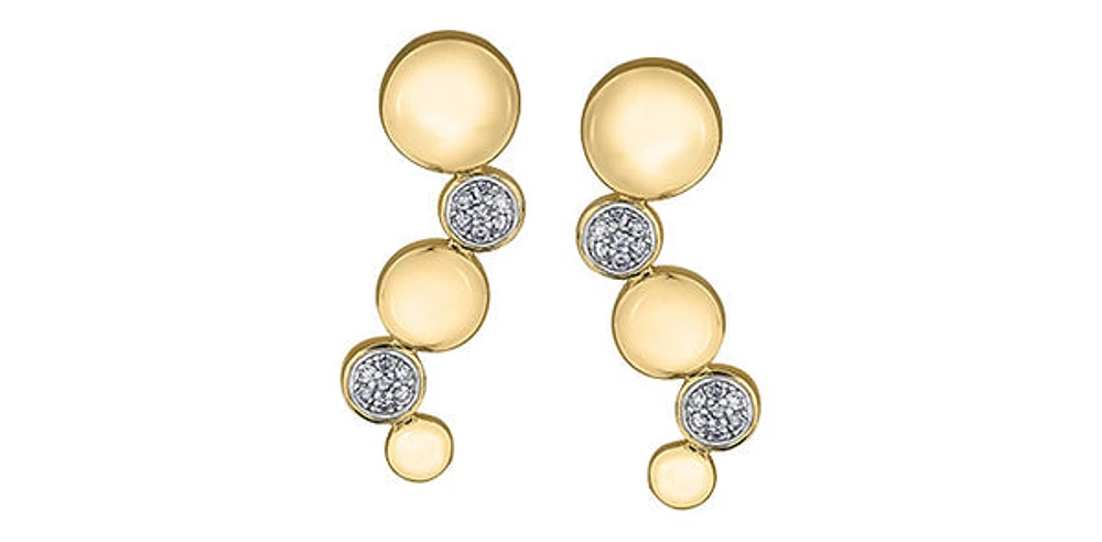 10K Yellow Gold 0.10cttw Diamond Earrings