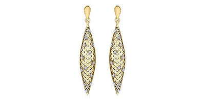 10K Yellow Gold 0.20cttw Diamond Dangle Earrings