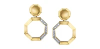 10K Yellow Gold 0.135cttw Diamond Earrings