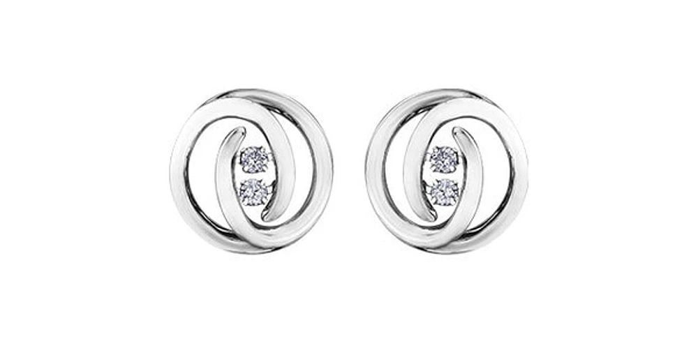 10K White Gold 0.20cttw Diamond Earrings