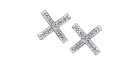 10K White Gold 0.065cttw Diamond Earrings