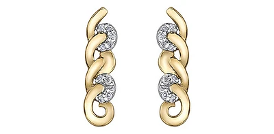 10K Yellow Gold 0.05cttw Diamond Earrings