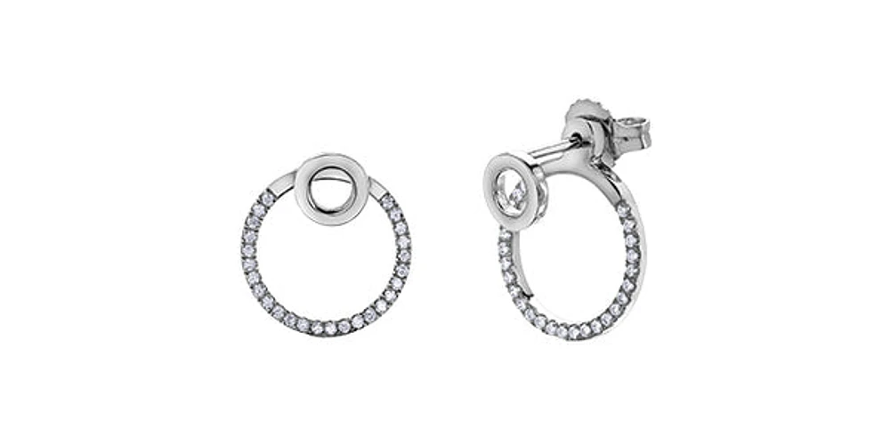 10K White Gold 0.13cttw Diamond Earrings