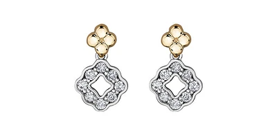 10K White & Yellow Gold 0.25cttw Diamond Earrings