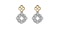 10K White & Yellow Gold 0.25cttw Diamond Earrings