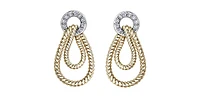 10K White & Yellow Gold 0.11cttw Diamond Earrings