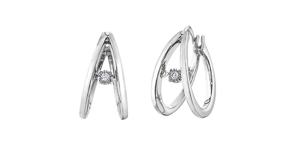 10K White Gold 0.04cttw Diamond Earrings