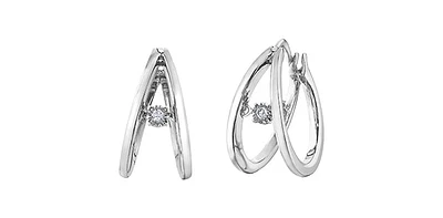 10K White Gold 0.04cttw Diamond Earrings