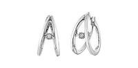 10K White Gold 0.04cttw Diamond Earrings