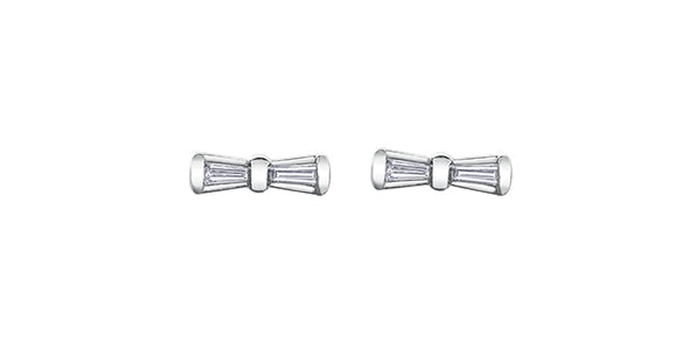 10K White Gold 0.12cttw Diamond Earrings
