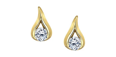 14K Yellow Gold 0.25cttw Canadian Diamond Earrings