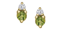 10K Yellow Gold Peridot and Diamond Earrings