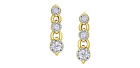 10K Yellow Gold 0.23cttw Diamond Dangle Earrings