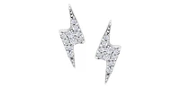 10K Gold 0.07cttw Round Brilliant Cut Lightning Bolt Diamond Earrings
