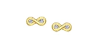 10K Yellow Gold 0.01cttw Round Brilliant Cut Infinity Diamond Stud Earrings