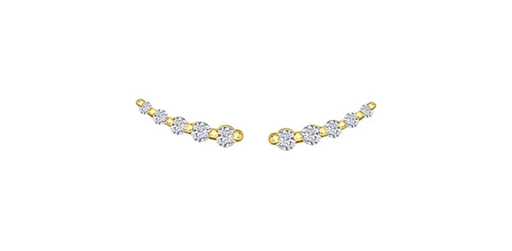 10K Yellow Gold 0.25 cttw Diamond Stud Earrings