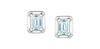10K White Gold 0.46cttw Lab Grown Emerald Cut Diamond Earrings