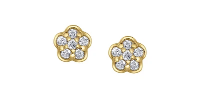 10K Yellow Gold 0.12 cttw Diamond Stud Earrings