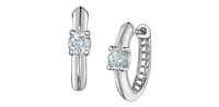 10K White Gold 0.40cttw Lab Grown Diamond Hoop / Huggie Earrings