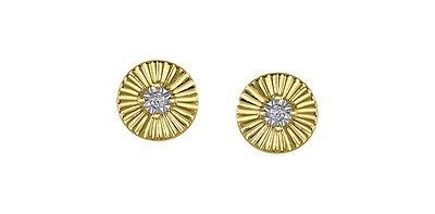 10K Yellow Gold 0.04 cttw Diamond Stud Earrings