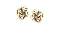 10K Yellow Gold 0.10cttw Canadian Diamond Earrings