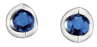 10K White Gold 4mm Sapphire Earrings