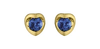 10K Yellow Gold Sapphire Earring