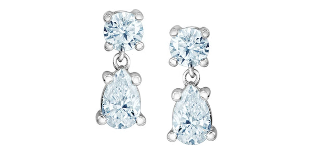 10K White Gold 0.76cttw Lab Grown Diamond Earrings
