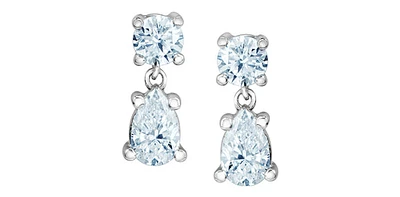 10K White Gold 0.76cttw Lab Grown Diamond Earrings