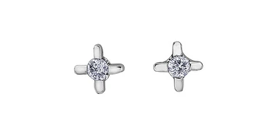 10K White Gold 0.05cttw Diamond Stud Earrings